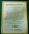 Un documento originale della Repubblica romana