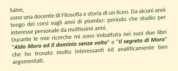 un messaggio di apprezzamento